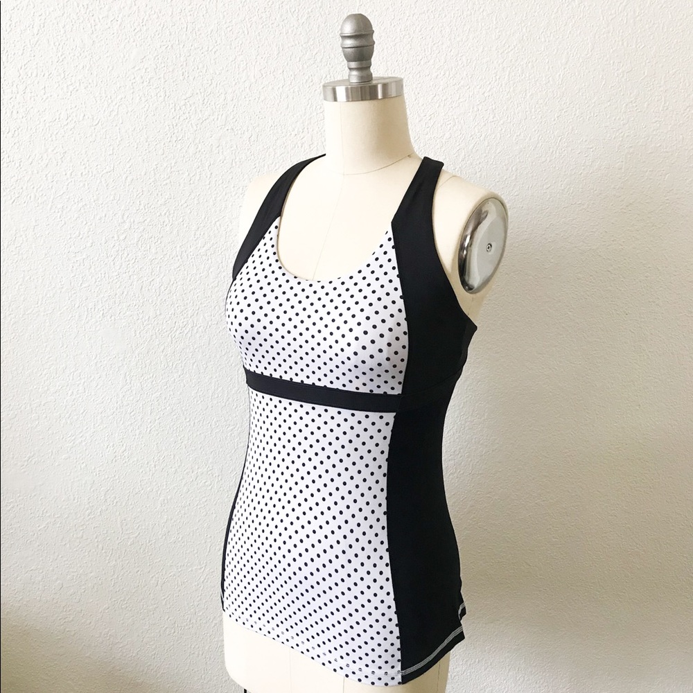 lululemon athletica Black and White Polka Dot Athletic Tank